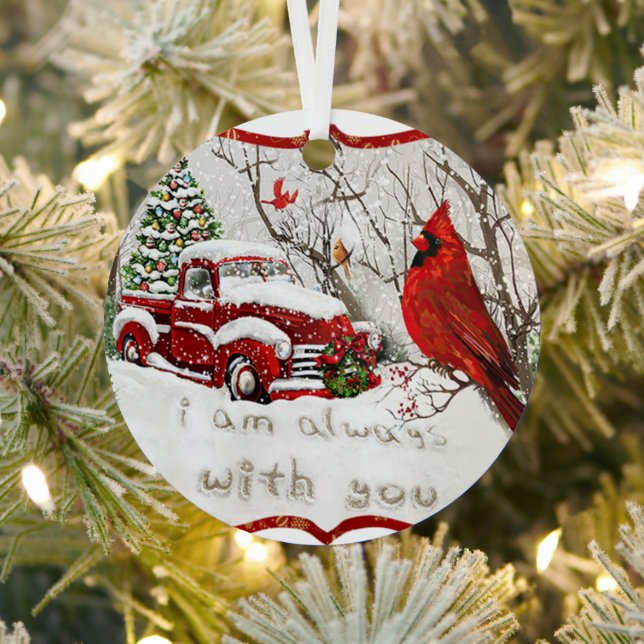 Cardinal Red Bird Memorial I am alway with you  Metal Ornament (Insitu)