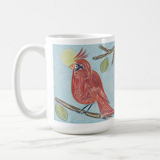 Cardinal Red Bird Mug (Left)