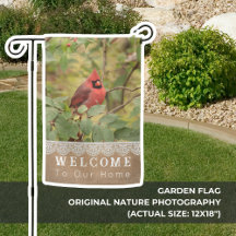 Cardinal Red Bird Welcome to Our Home Garden Flag