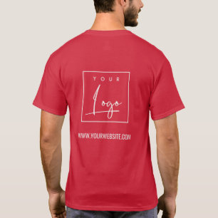 Cardinal Red Business Add Your Logo Name Website T-Shirt