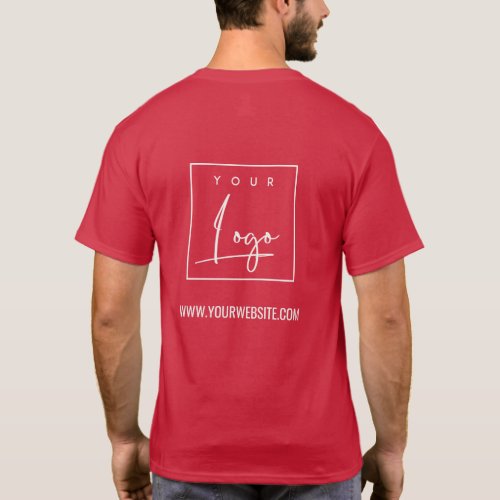 Cardinal Red Business Add Your Logo Name Website T_Shirt