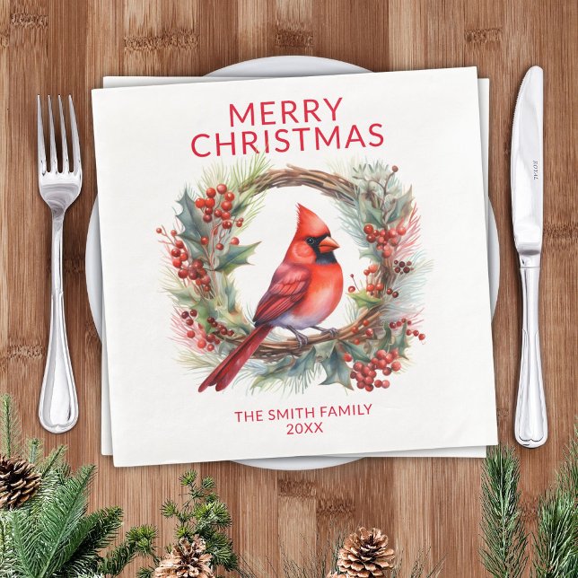 Cardinal Red Christmas Party Paper Dinner Napkins (Creator Uploaded)
