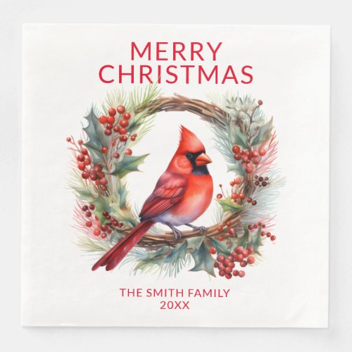 Cardinal Red Christmas Party Paper Dinner Napkins