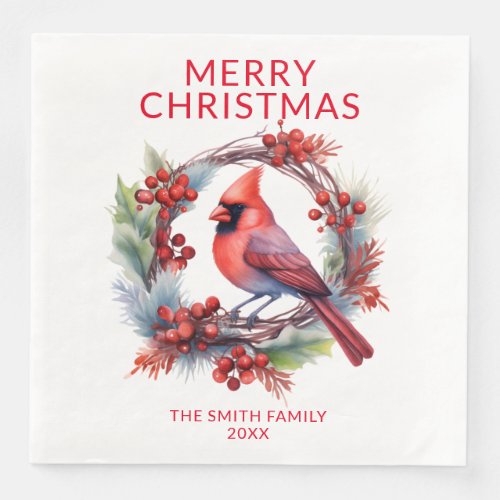 Cardinal Red Christmas Party Paper Dinner Napkins