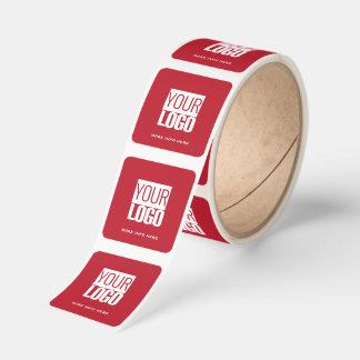 cardinal red - custom logo square sticker