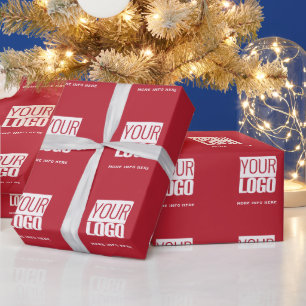 cardinal   red - custom logo  wrapping paper