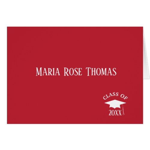 Cardinal Red Grad Thank you note  425 x 55