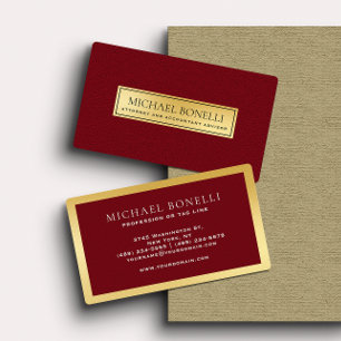 Cardinal red Leather Gold Label Professional Business Card