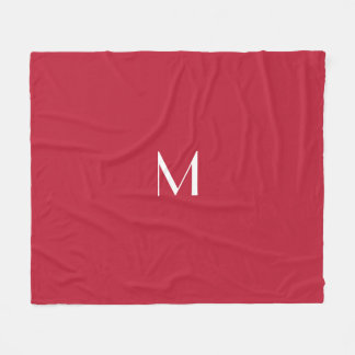 Cardinal red -monogrammed fleece blanket