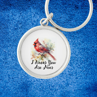 Cardinal Red Remembrance Personalize Keychain
