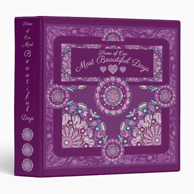 Cardinal Red Rosace 3 Ring Binder (Front/Spine)