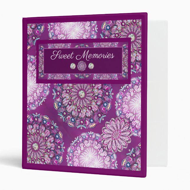 Cardinal Red Rosace 3 Ring Binder (Front/Inside)