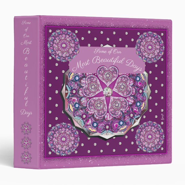 Cardinal Red Rosace 3 Ring Binder (Front/Spine)