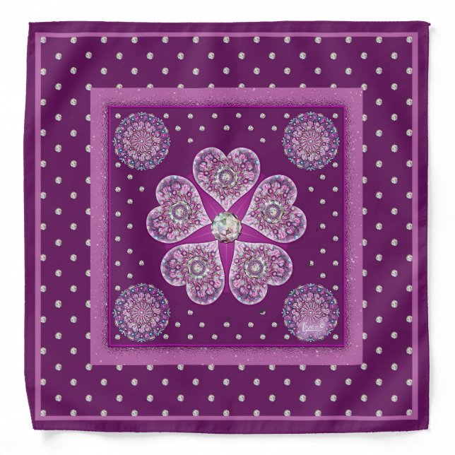 Cardinal red Rosace Bandana (Front)