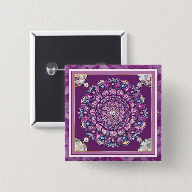 Cardinal Red Rosace Button (Front & Back)