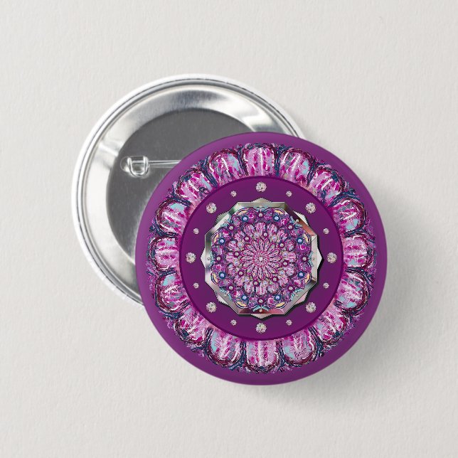 Cardinal Red Rosace Button (Front & Back)