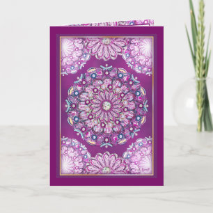 Cardinal Red Rosace Card