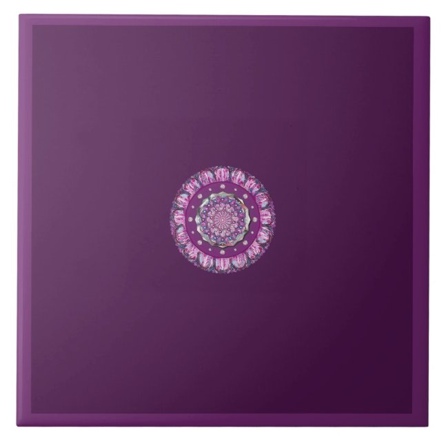 Cardinal red Rosace Ceramic Tile (Front)