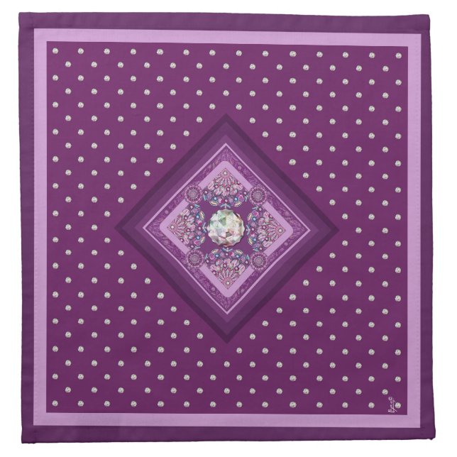 Cardinal Red Rosace Cloth Napkin (Front)