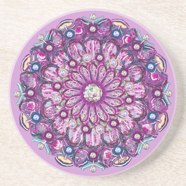 Cardinal Red Rosace Coaster (Front)