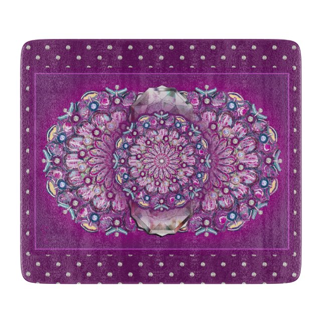 Cardinal Red Rosace Cutting Board (Front)