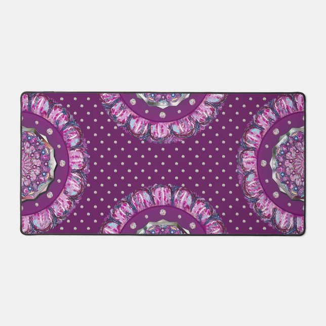 Cardinal red Rosace Desk Mat (Front)