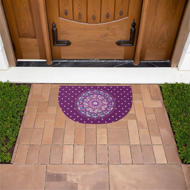Cardinal red Rosace Doormat (Outdoor)