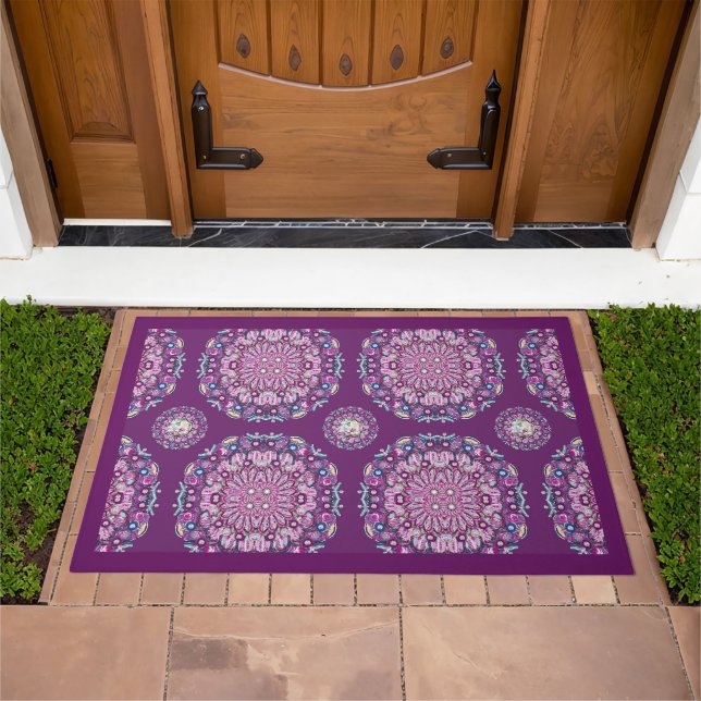 Cardinal red Rosace Doormat (Outdoor)