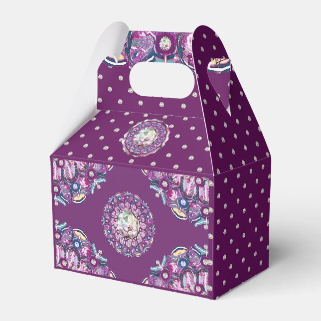 Cardinal Red Rosace Favor Boxes (Front Side)