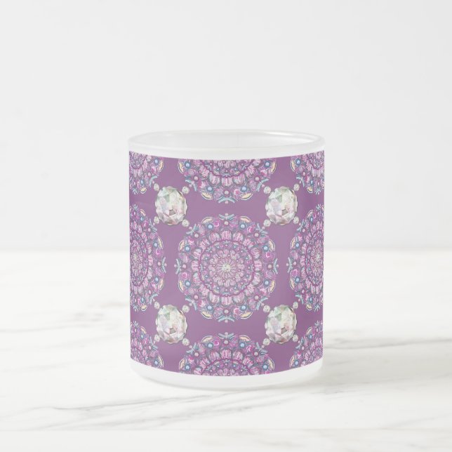 Cardinal red Rosace Frosted Glass Coffee Mug (Center)