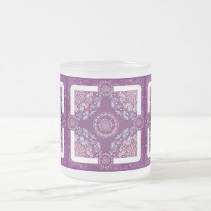 Cardinal red Rosace Frosted Glass Coffee Mug