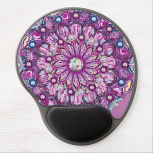 Cardinal Red Rosace Gel Mouse Pad