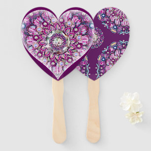 Cardinal Red Rosace Hand Fan