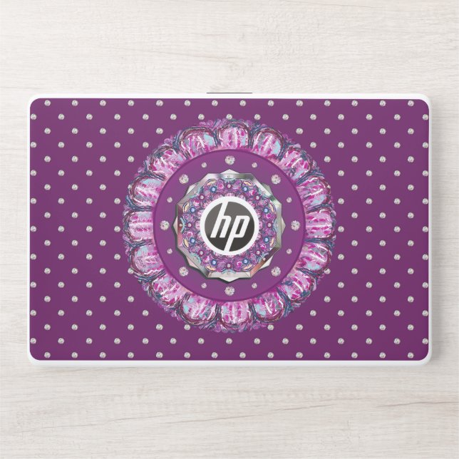 Cardinal Red Rosace HP Laptop Skin (Front)