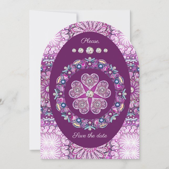 Cardinal red Rosace Invitation (Front)