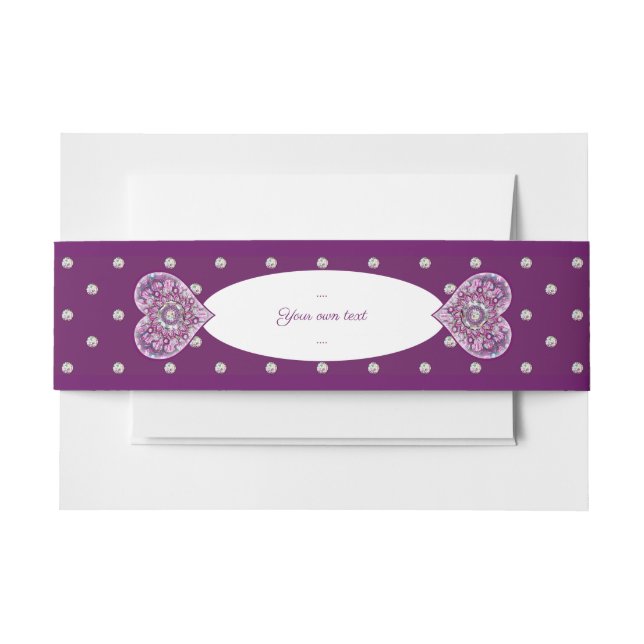 Cardinal red Rosace Invitation Belly Band (Front Example)