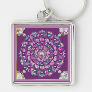 Cardinal Red Rosace Keychain