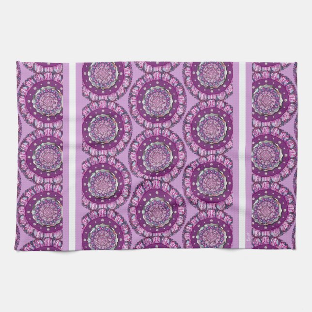 Cardinal Red Rosace Kitchen Towel (Horizontal)