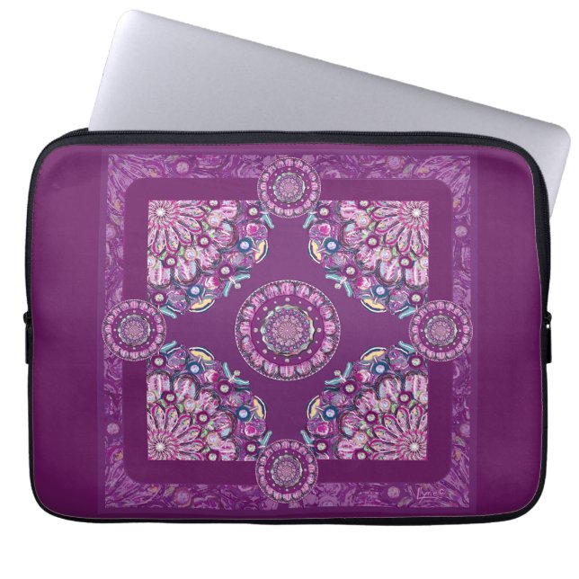 Cardinal Red Rosace Laptop Sleeve (Front)