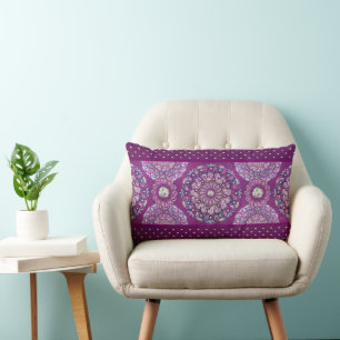 Cardinal red Rosace Lumbar Pillow