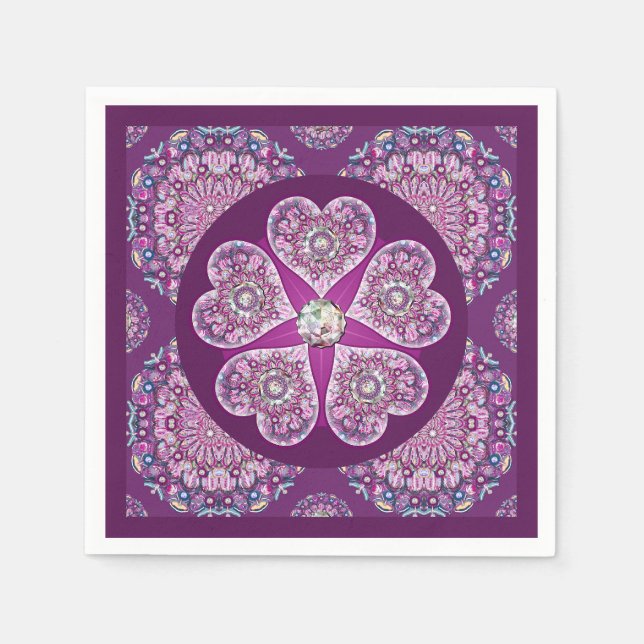 Cardinal Red Rosace Napkins (Front)