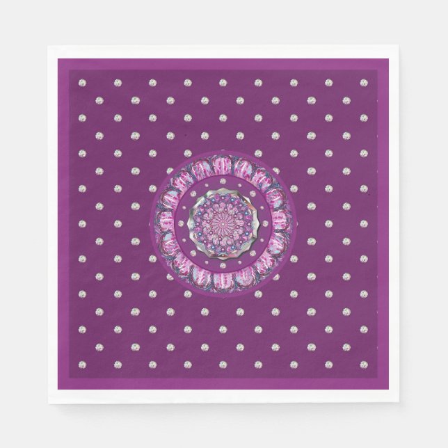 Cardinal Red Rosace Napkins (Front)