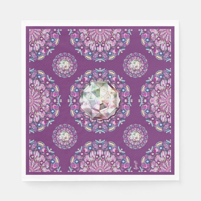 Cardinal Red Rosace Napkins (Front)