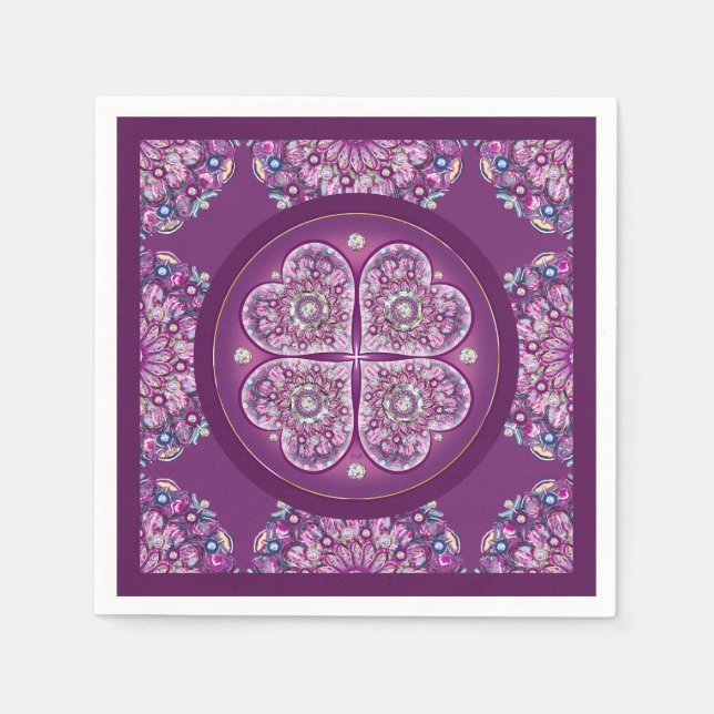 Cardinal Red Rosace Napkins (Front)