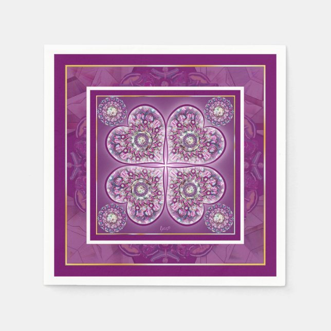Cardinal Red Rosace Napkins (Front)
