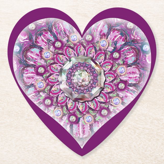 Cardinal Red Rosace Paper Coaster (Front)