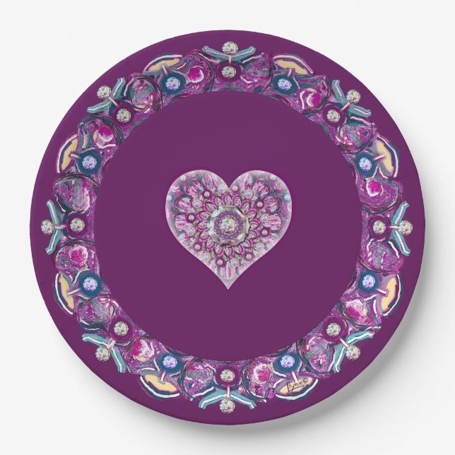 Cardinal Red Rosace Paper Plates (Front)