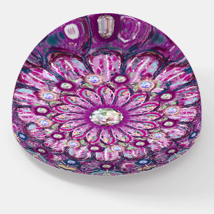 Cardinal Red Rosace Paperweight