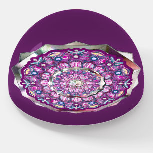 Cardinal Red Rosace Paperweight