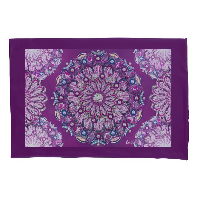 Cardinal red Rosace Pillow Case (Front)